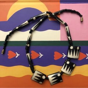 Vintage black & white Modernist Geometric Necklace
